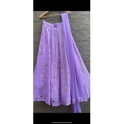 Lavander color 10 kali designer lehenga